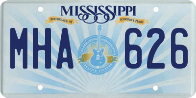 MS license plate MHA626