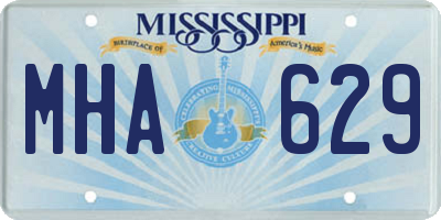 MS license plate MHA629