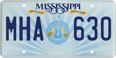 MS license plate MHA630