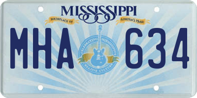 MS license plate MHA634