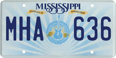 MS license plate MHA636