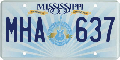 MS license plate MHA637