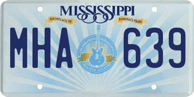 MS license plate MHA639