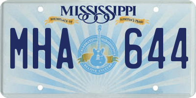 MS license plate MHA644