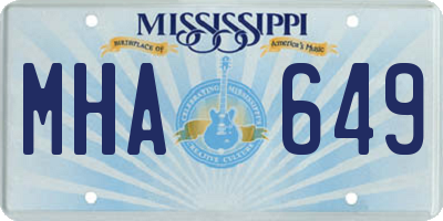 MS license plate MHA649