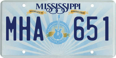 MS license plate MHA651