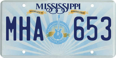 MS license plate MHA653