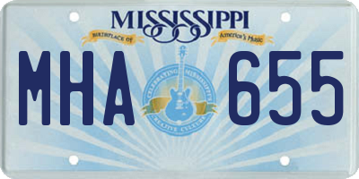 MS license plate MHA655