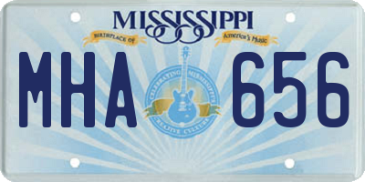 MS license plate MHA656