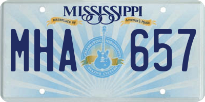 MS license plate MHA657
