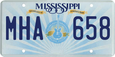 MS license plate MHA658