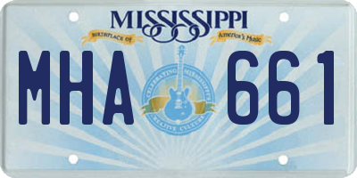 MS license plate MHA661