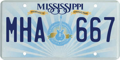 MS license plate MHA667