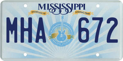 MS license plate MHA672