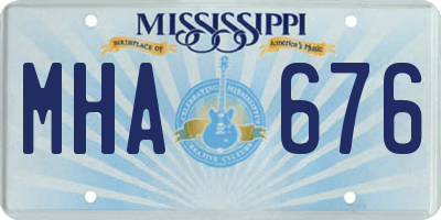 MS license plate MHA676