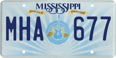 MS license plate MHA677
