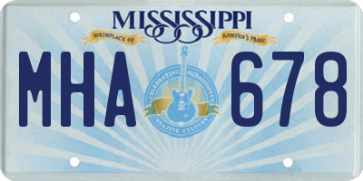MS license plate MHA678