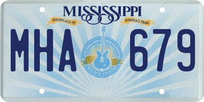 MS license plate MHA679