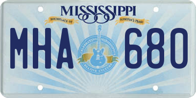 MS license plate MHA680