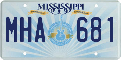 MS license plate MHA681