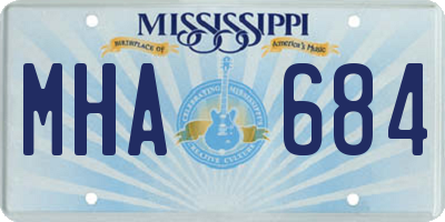 MS license plate MHA684