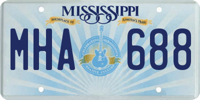 MS license plate MHA688