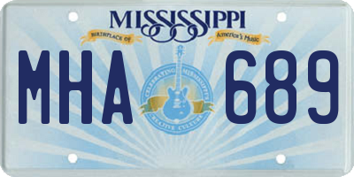 MS license plate MHA689
