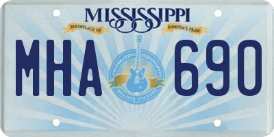 MS license plate MHA690