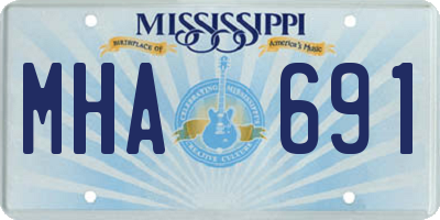 MS license plate MHA691