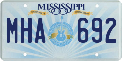 MS license plate MHA692
