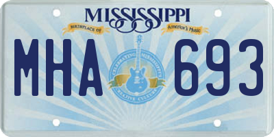 MS license plate MHA693
