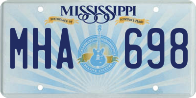 MS license plate MHA698