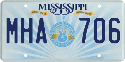 MS license plate MHA706