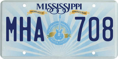 MS license plate MHA708