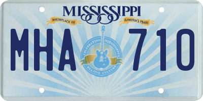 MS license plate MHA710