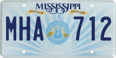 MS license plate MHA712