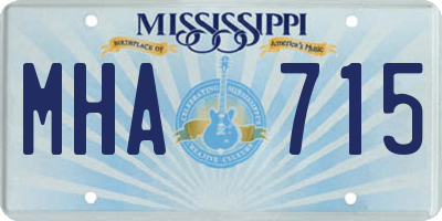 MS license plate MHA715