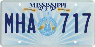 MS license plate MHA717