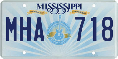 MS license plate MHA718