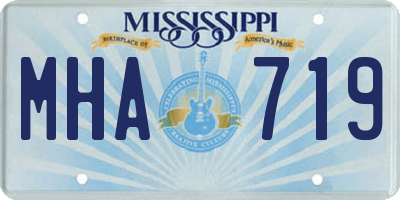 MS license plate MHA719