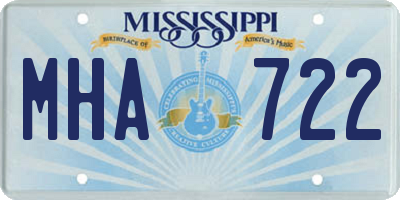 MS license plate MHA722