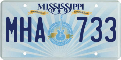 MS license plate MHA733