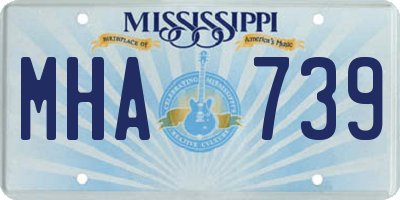 MS license plate MHA739