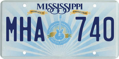 MS license plate MHA740