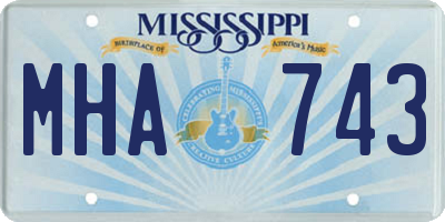 MS license plate MHA743