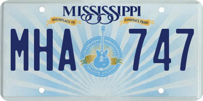 MS license plate MHA747