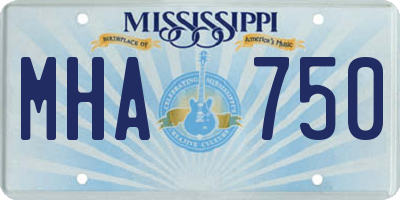 MS license plate MHA750