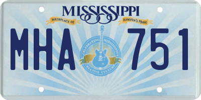 MS license plate MHA751