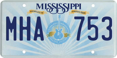 MS license plate MHA753