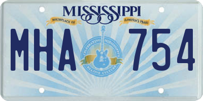 MS license plate MHA754
